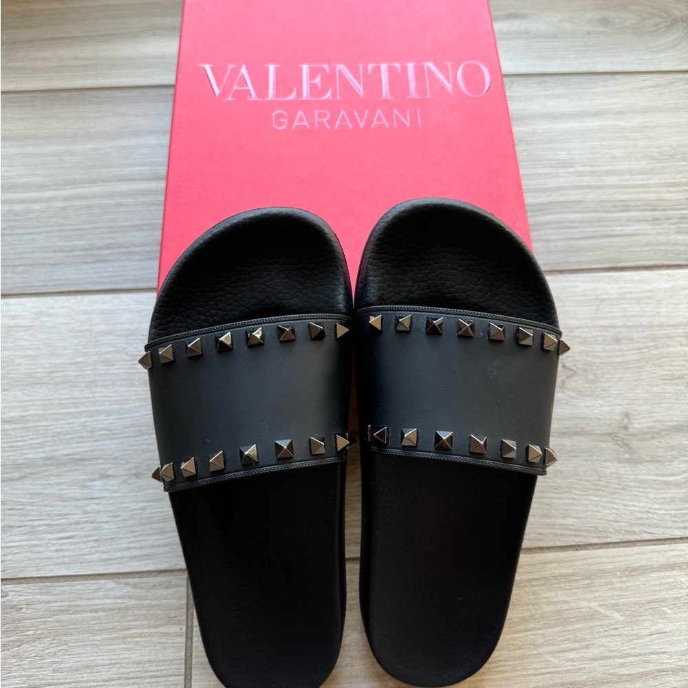 Valentino Rockstud Slide Sandals